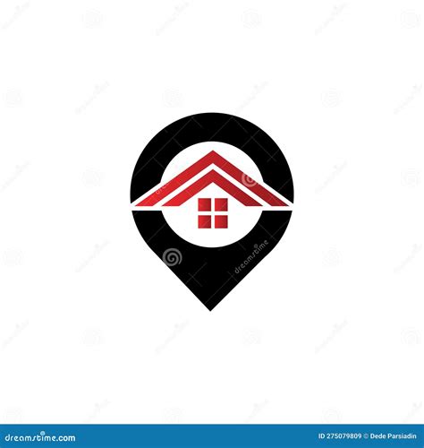 A House Location Logo Home Location Pin House Logo Stock Vector