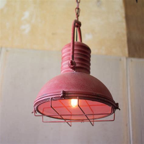 Use these for higher wattage bulbs. Antique Red Pendant Light in 2020 | Cage pendant light ...