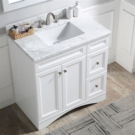 Casainc 36 In White Undermount Single Sink Bathroom Vanity With Off