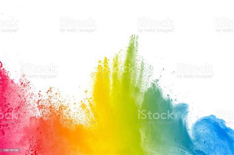 Colorful Background Of Pastel Powdercolor Dust Splash On White