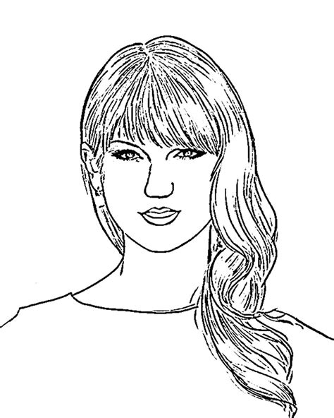 Drawing Of Taylor Swift Coloring Page Download Print Or Color Online