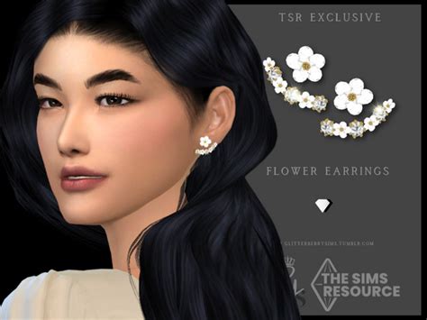 The Sims Resource Flower Earrings