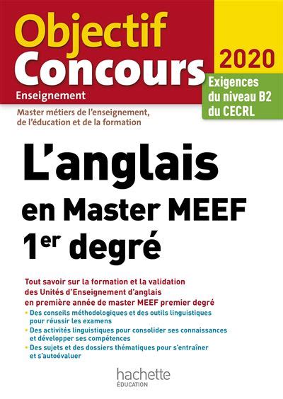 Langlais En Master Meef 1er Degré 2020 Broché Claire Benimeli
