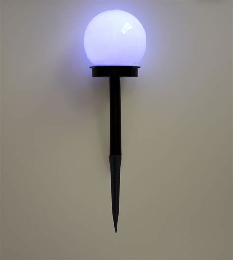 Upoom led garden crystal ball solar lights. Modern Large Outdoor Solar Powered White Globe Ball Garden ...