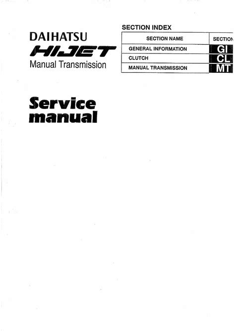 Daihatsu Hijet 1 3 16v Workshop Repair Service Manual