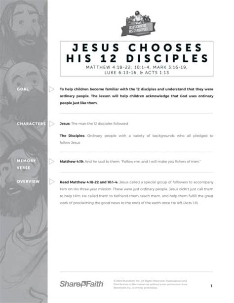 Jesus Chooses His 12 Disciples Sunday School Curriculum Sharefaith Media