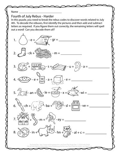 A free printable puzzle for your students or to entertain yourself! The Puzzle Den: Perplexing Puzzles 7/2/14 - July 4th