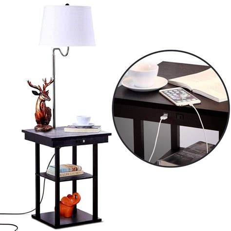 End Table With Lamp And Usb Port Home And Garden Decor