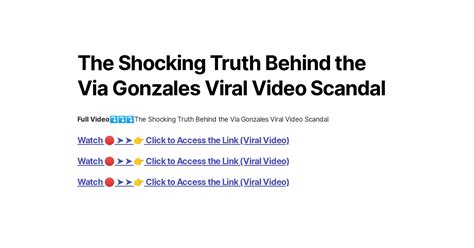 The Shocking Truth Behind The Via Gonzales Viral Video Scandal