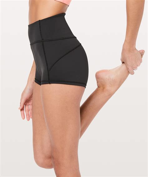 Women's short yoga side pockets high waist workout for lululemon running shorts. lululemon Women's In Movement Short Everlux 2.5", Black ...