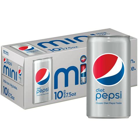 Diet Pepsi Soda 75 Ounce Mini Cans 10 Pack