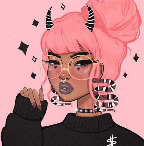 Pin By Shonny On Pink Art Girls Cartoon Art Black Girl Magic Art