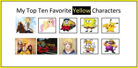 My Top Ten Favorite Yellow Characters By Sawaokita39 On Deviantart