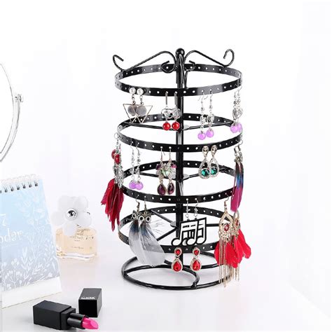 Pro Space Rotating Earrings Holder 4 Tier 92 Pairs Detachable Jewelry