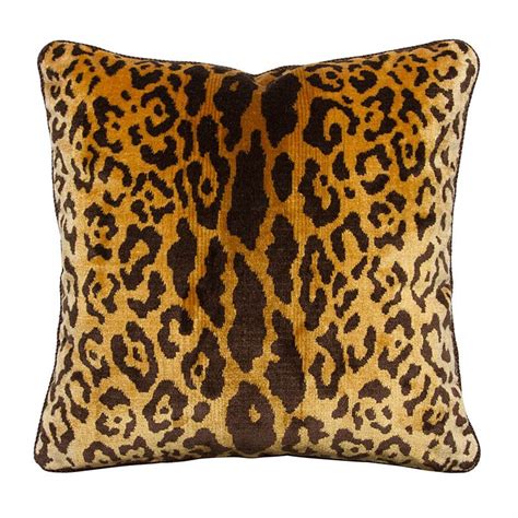 Scalamandre Leopard Silk Velvet Pillow Artemisia