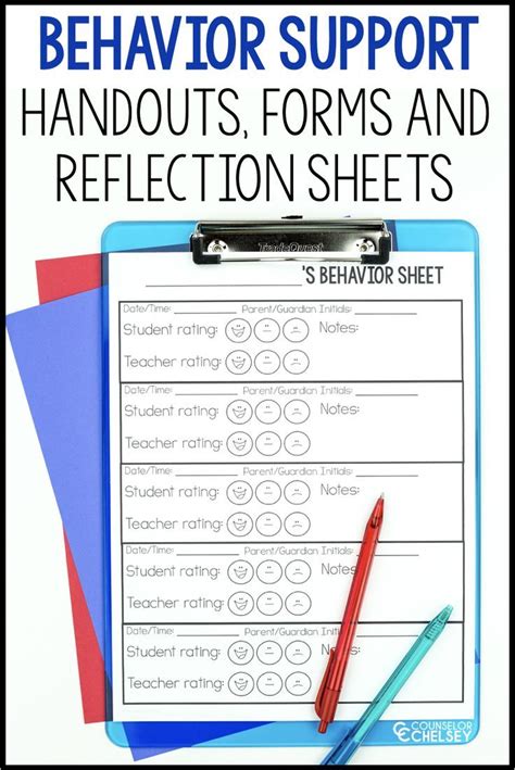 Behavior Reflection Sheets Forms And Intervention Tip