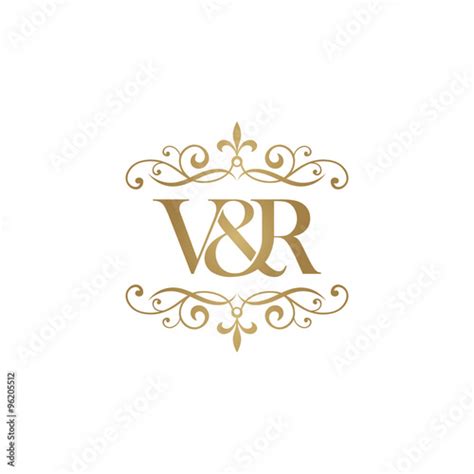 vandr initial logo ornament ampersand monogram golden logo stock vector adobe stock