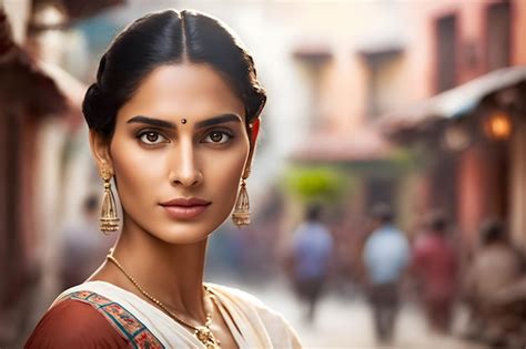 Premium Ai Image Beautiful Indian Girl Young Hindu Woman Neural Network Ai Generated