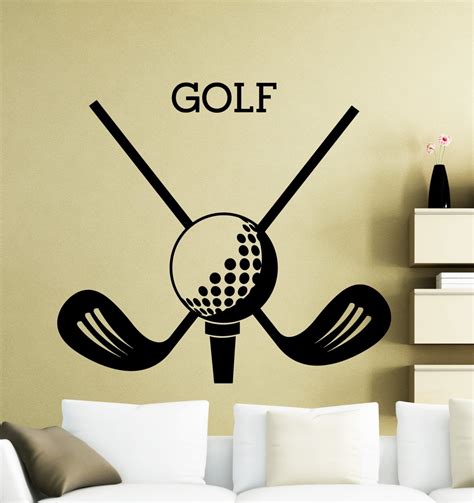 Golf Logo Wall Sticker Sports Golf Vinyl Decal Home Interior