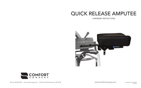Comfort Company Quick Release Amputee Support Hardware Instructions Pdf