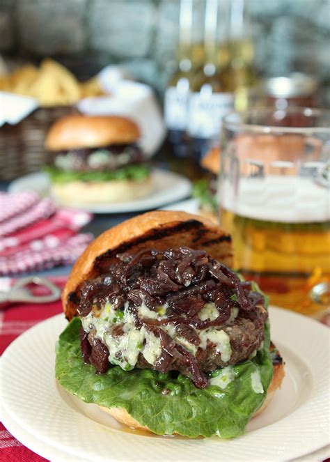 Your burgers should be first thawed in your refrigerator and then brought to room temperature for 30 minutes to an. Blue Cheese Bison Burger with Bacon Caramelized Onions ...