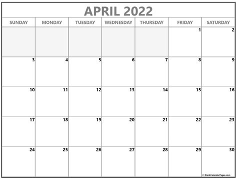 April 2022 Calendar Free Printable Image Calendar Template 2022