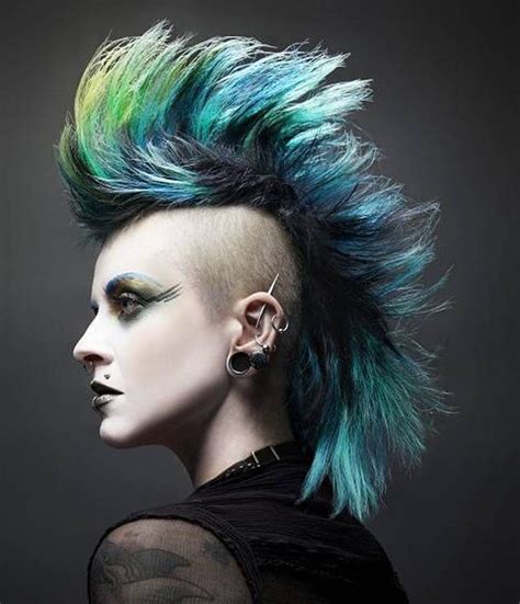 Blue Punk Haircut Rock Hairstyles Goth Hair
