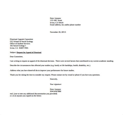 Sample Disability Appeal Letter Template