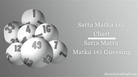 Satta Matta Matka 143 Chart Satta Matka 143 Guessing Saturday 10th February 2024