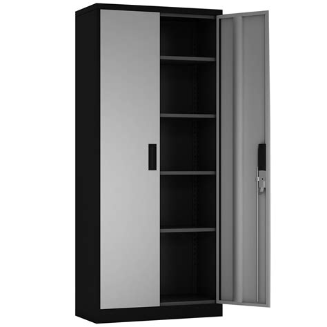 Metal Garage File Storage Cabinet Wadjustable Shelves Steel Lockable