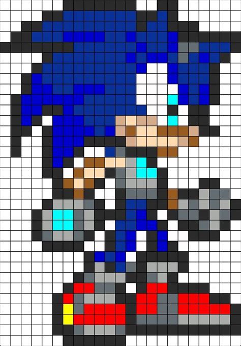 Handmade perler bead sprites featuring most of the main famous characters from sonic the hedgehog~! Sonic Kandi Pattern | Pixel art, Pixel art design, Pixel ...