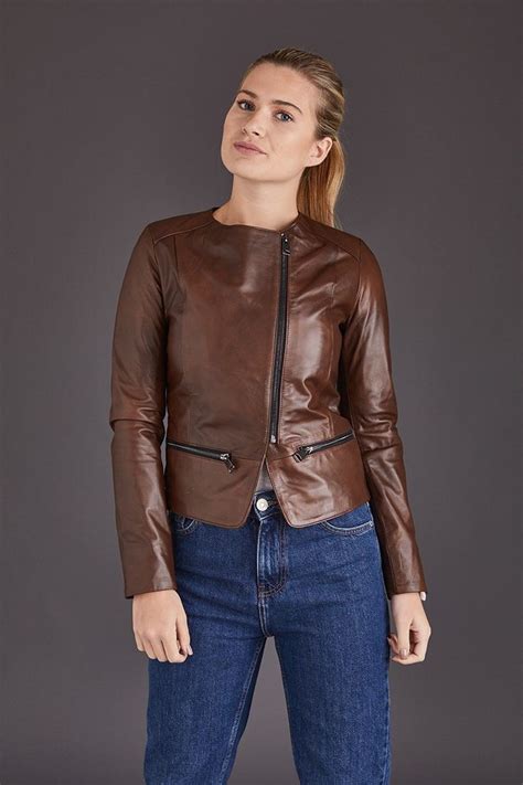 brown leather jackets women s leather biker jacket in 2020 leather jacket women brown
