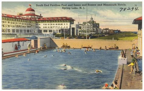 South End Pavilion Pool And Essex And Sussex And Monmouth Hotels Spring Lake N J Digital