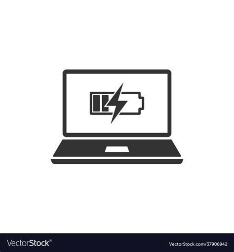 Laptop Battery Icon Flat Design Royalty Free Vector Image