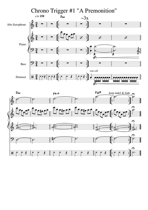 Chrono Trigger A Premonition Sheet Music For Piano Saxophone Alto
