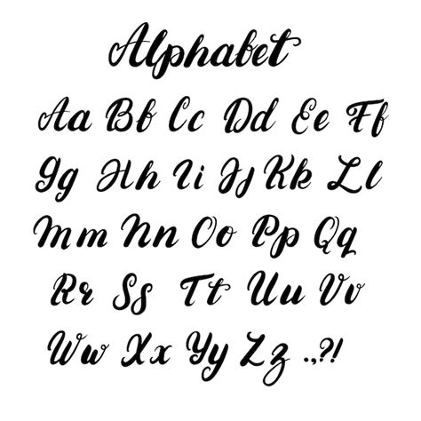 Premium Vector Hand Written Lowercase And Uppercase Calligraphy Alphabet