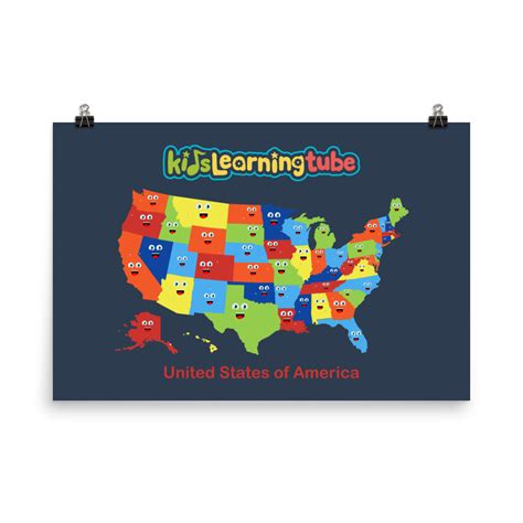 United States Of America Poster Kids Learning Tube