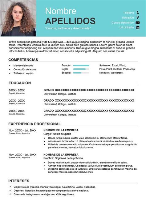 Ejemplo De Currículum Empresarial Gratis En Word Plantillas Cv