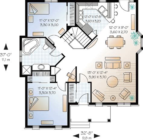 2 bedroom apartment house plans condo floor plans apartment. Economical 2 Bedroom Brick House Plan - 21213DR | 1st ...