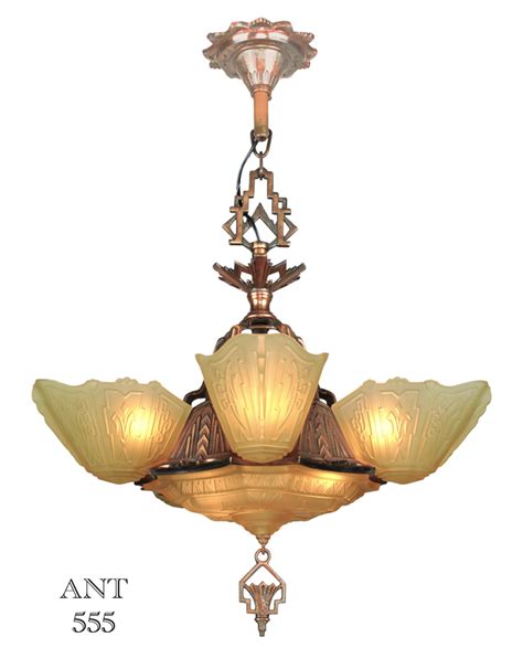 Vintage Hardware And Lighting Art Deco Antique 1930s Chandelier With