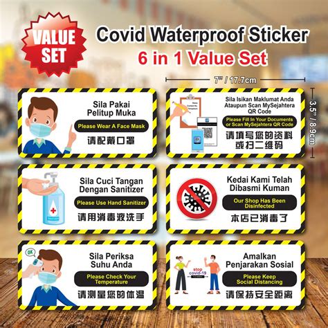 By marilyn ten on june 1, 2021, tuesday at 1:41 am sarawak. 6 in 1 set COVID-19 Sticker / Prevention Guidelines SOP ...