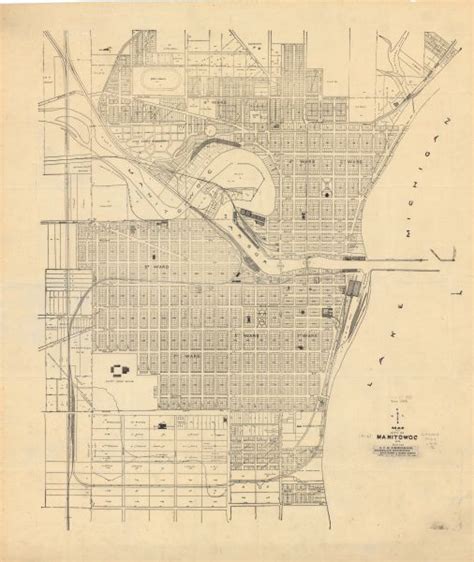 Map Of The City Of Manitowoc Wis Map Or Atlas Wisconsin