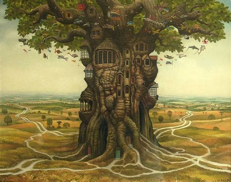 Jacek Yerka Tree Illustration Surrealism Surreal Art Environment