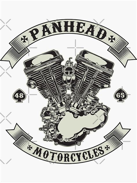 Panhead Engine Harley Sticker For Sale By Tastytees Redbubble