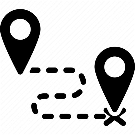 Coordinate Destination Direction Distance Map Pin Route Icon