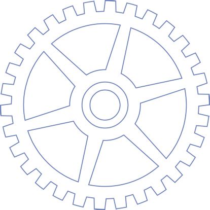 Outline Of A Gear On White Background Stock Illustration - Download
