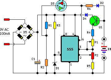 Can vary the output voltage setting and charge different. NiMh and NiCd Battery Charger Circuit Project
