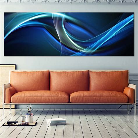 Elegant Abstract Canvas Wall Art Blue Modern Abstract 1 Piece Canvas