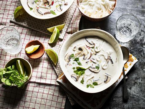 Tom kha gai is a soup made of chicken (gai) cooked (tom) in coconut milk which has been infused with galangal (kha), lemongrass, and kaffir lime leaves. Button Mushroom Tom Kha Gai » Northern Life