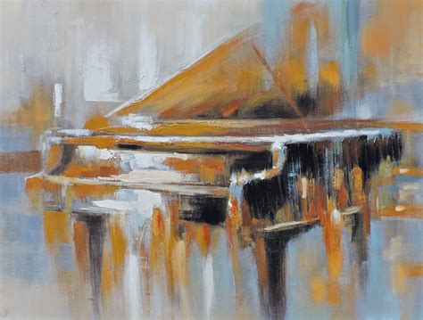 Contemporary Piano 36 X 48 Original Oil Painting Peinture Piano